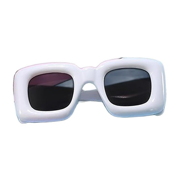 Gafas de sol cuadradas, gafas de sol retro gruesas para viajar, conducir, caminar al aire libre Blanco