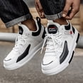 thumbnail image 3 of Men'S Casual Skate Shoes | Lightweight White Sneakers  High Top Fabric with EVA Sole Suitable for All Seasons, Versatile Sports Shoes for Commuting,, 3 of 9