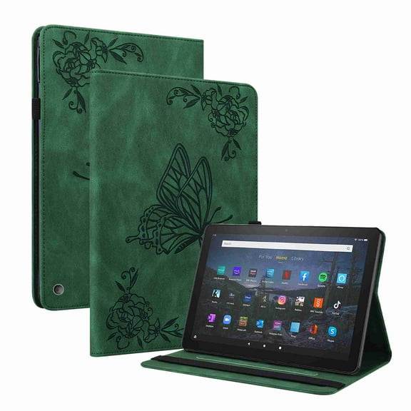 Dteck Case for All-New Fire HD 10 & Fire HD 10 Plus Tablet (10.1", 11th Generation, 2021 Release), Slim Folding PU Leather Stand Cover Case with Auto Wake/Sleep, Green
