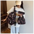 thumbnail image 2 of Weebloom Strawberry School Backpack With Lunch Box Pencil Case For Kids Girls Cute 3Pcs School Bags Set Large Capacity 3 Piece Cute Cartoon Travel Large Bookbag Elementary Middle School Black, 2 of 4