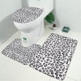 thumbnail image 2 of White and Gray Of Leopard Print Bathroom Rugs Sets 3 Piece,Toilet Cover Set,Absorbent Non Slip Bathroom Mats Sets with U-Shaped Contour Rug Toilet Rug Set, 2 of 5