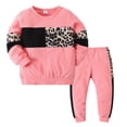 thumbnail image 3 of Gaexia Girls Tracksuit Leopard Print Long Sleeve Set, Matching Joggers Two Piece Outfit, Cozy Athletic Wear for Fall Winter, 3 of 6
