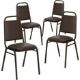 thumbnail image 3 of BizChair Hercules Series Trapezoidal Vinyl Banquet Stacking Chairs, Set of 4, Brown, 3 of 13