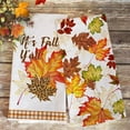 thumbnail image 4 of It‘s Fall Y‘All Maple Leaves Kitchen Dish Towel Set of 2, Watercolor Thanksgiving Leopard Leaf Fingertip Towel Hand Drying Baking Cooking Cloth, Autumn Seasonal Home Farmhouse Decoration 18x26, 4 of 6