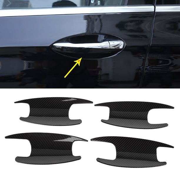 Embellecedor De Cubierta De Cuenco De Puerta, 4 Piezas, Estilo De Fibra De Carbono, Exterior Para E