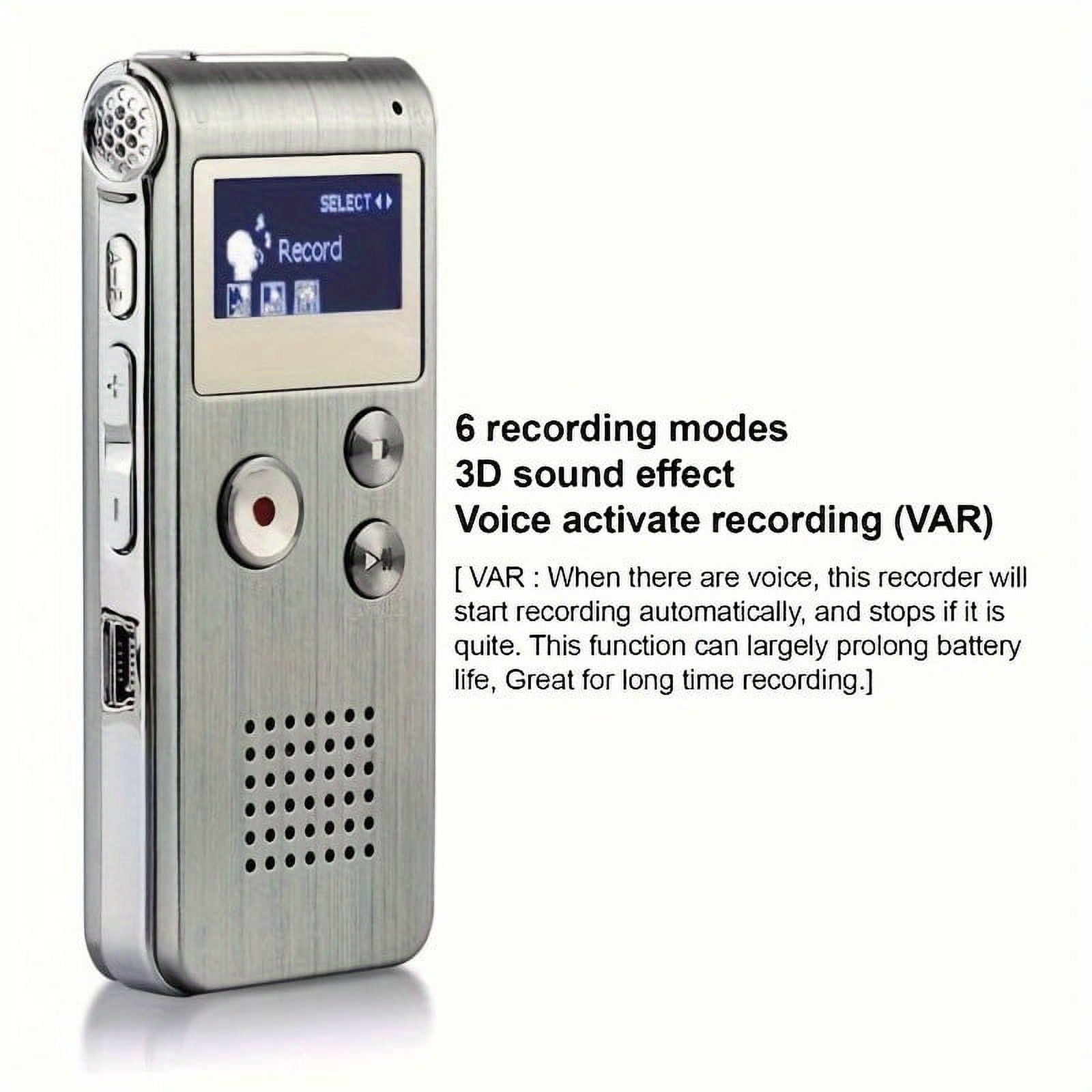 16/32GB Digital Voice Recorder Mini Lecture Multifunction Rechargeable 650 Hours Digital Audio Recording MP3 Player With Wired Earphones