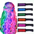 thumbnail image 1 of 6 Pcs Tinte para el Cabello Tiza de cabellero Coloración Color de Cabello con Guantes Y Chal Desechable Adultos DIY Cosplay regalos 12 Yinane Peine de tiza para el cabello, 1 of 8