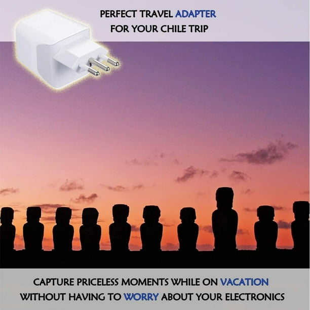Adaptateur de voyage Ceptics Canada vers Brésil (Type N) - Double USB -  Chargez votre téléphone portable, ordinateurs portables, tablettes - Mise à  la terre 