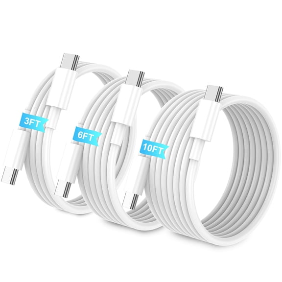 3 - Pack [3FT   6FT   10FT] 60W PD USB - C to USB - C Cable - Fast Charging, Compatible with iPhone 17/16/15, iPad, Samsung Galaxy & All Type - C Devices for Various Scenes
