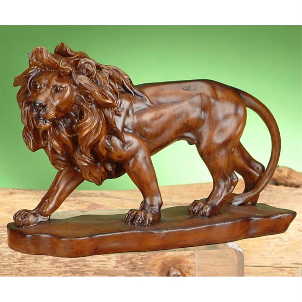 5.5"H PROWLING WOODEN LION