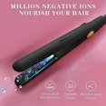 thumbnail image 5 of Temperature Adjustable Ionic Titanium Ceramic Hair Straightener and Curler 2 in 1 - Dual Voltage Curling Bangs Flat Iron Great for Salon and Travel , Black, 5 of 5