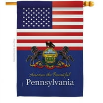 28 x 40 in. USA Pennsylvania American State Vertical House Flag with Double-Sided Decorative Banner Garden Yard Gift