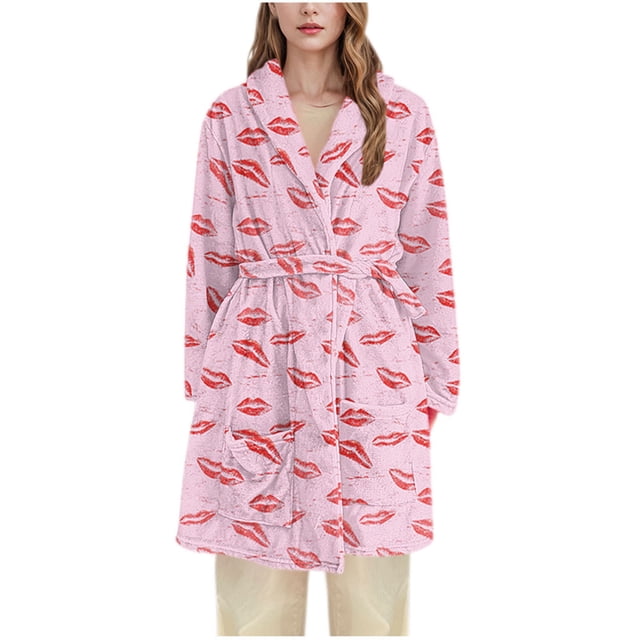 WRKEKC Robe de Chambre pour Femmes en Flanelle Sans Manches Longue Robe de Bain Décontractée Sans Capuche Longue Robe de Nuit