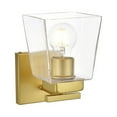 thumbnail image 3 of Living District Merrick 1-Light Iron & Glass Bath Sconce in Brass/Clear, 3 of 6