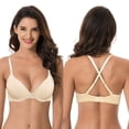 thumbnail image 4 of Curve Muse Women's Plus Size Full Coverage Padded Underwire Bra-1PK-Nude-44DDD, 4 of 7