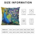 thumbnail image 5 of Orinice Peacock Feathers Graphic Decorative Cushion Throw Pillow Cover for Home Couch Living Room Bed Sofa Short Plush All Seasons Suitable Home Decor 1PC 24x24in, 5 of 5