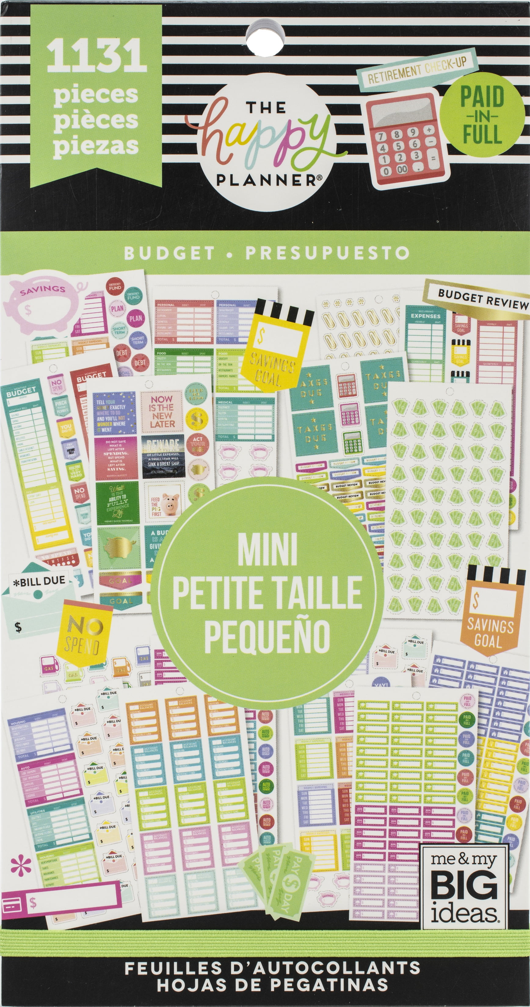 Happy Planner Sticker Value PackMini Budget, 1131/Pkg
