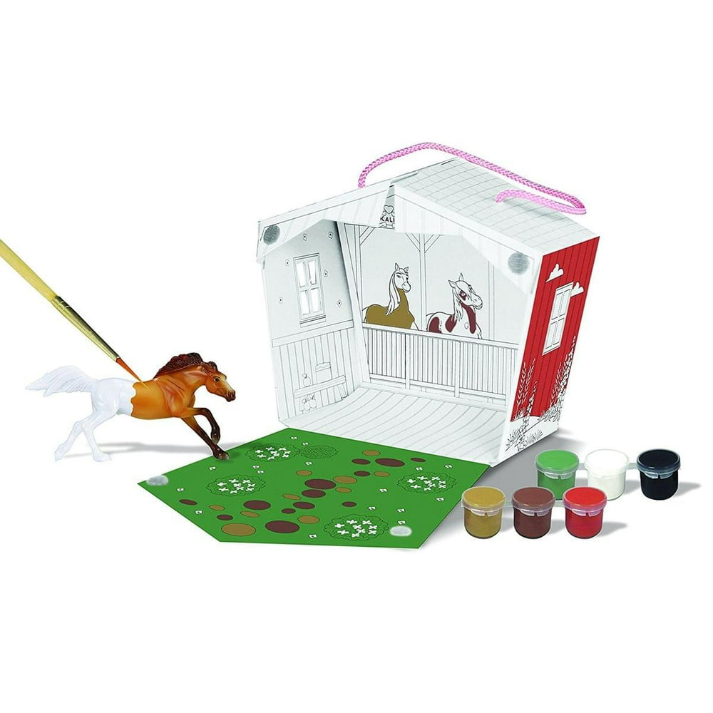 Breyer Spirit Riding Free Paint Spirit and His Stable Horse Painting