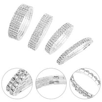 NICEXMAS 4Pcs Rhinestone Stretch Bracelet for Women Wedding Bridal Party Accessory
