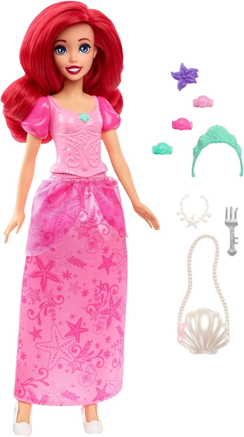 Disney Princess Ariel Doll with Shiny Clothing and Accessories, Inspired by Disney Movie