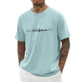 thumbnail image 3 of T-shirt Graphique Lettre Ville Mode Urbaine Manches Raglan Col Rond Confort Quotidien pour Hommes avec Ambiance Décontractée Quotidienne, 3 of 4