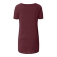 thumbnail image 4 of LEEYNEER Summer Tops for Women Short Sleeve Side Split Casual Loose Tunic Top Plus Size V-Neck T-shirt Black XXL, 4 of 4