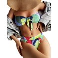 thumbnail image 2 of Traje de baño gráfico para mujer con lazo frontal y cintura alta Multicolor por todo el contorno M Multicolor por todo el contorno M Xishao ropa, 2 of 2