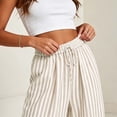 thumbnail image 5 of ClodeEU Women's Striped Elastic Waist Wide Leg Pants, Casual Loose Breathable Trousers ,Women's Plus M, 5 of 5