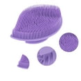 thumbnail image 3 of Unique Bargains Bath Brush Leaves Back Scrubber 5.16"x3.54"x2.01" 1 Pc Purple, 3 of 6