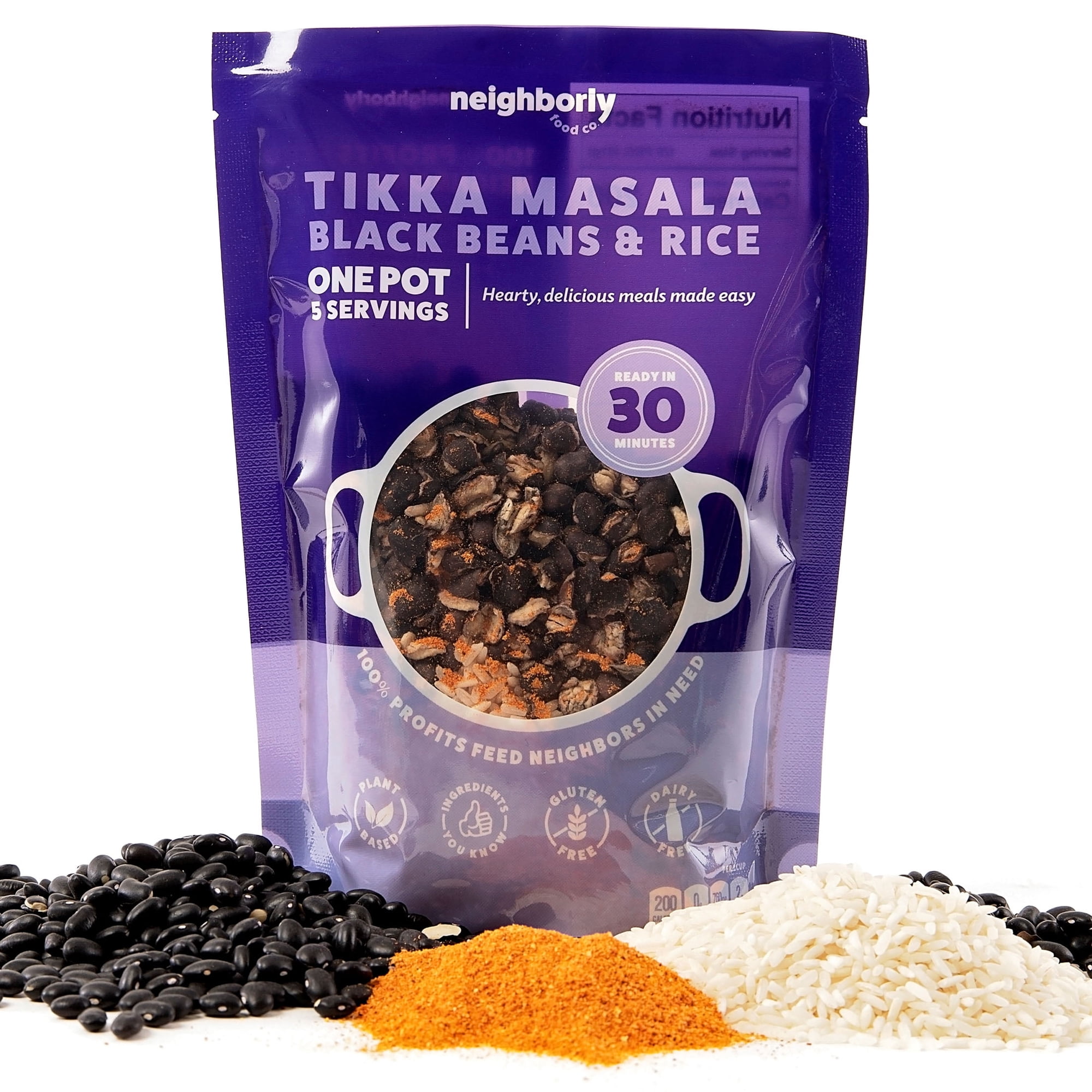 Neighborly Food Co. Tikka Masala Black Beans & Rice Meal Ready to Cook