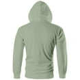 thumbnail image 6 of Dwralegc Mens Hoodies Long Sleeved Zip Up Hooded Sweaters Lightweight Drawstring Casual Hoodie Fall Solid Color Sport Cotas with Pockets Light Green XL, 6 of 7