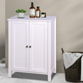 thumbnail image 2 of SESSLIFE Bathroom Floor Storage Cabinet with 2 Doors, Bathroom Cabinet with Adjustable Shelves, White, 2 of 8
