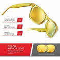 thumbnail image 3 of Translucent Frame Colorful Neon 80s Sunglasses for Men Women Reflective Mirrored Sun Glasses, 3 of 6