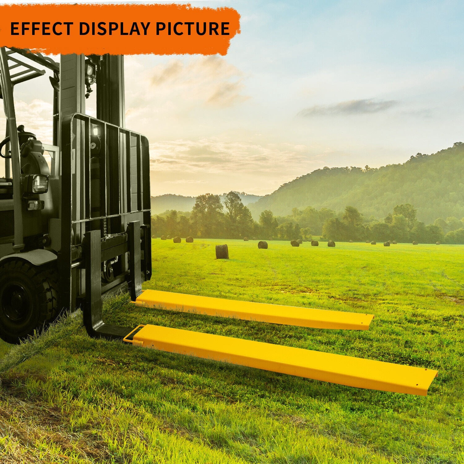 RVNI 2X 96" 4.5" Wide Pallet Forks Forklift Extension High Tensile for Skid Steer  Truck Tractor Attachments