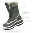 thumbnail image 2 of NORTIV 8 Women’s Mid Calf Insulated Winter Snow Boots JOAN GREY Size 5.5, 2 of 3