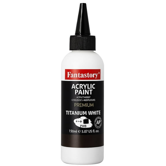 Fantastory Acrylic Pigment Paint White(150 ml/5 oz) Non-toxic, Non-fading, High Coverage
