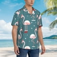 thumbnail image 5 of Haiem Flamingo Printed Hawaiian Shirt for Men - Men’s Casual Beach Summer Shirts - Stretch Fabric with Modern Fit-Medium, 5 of 9