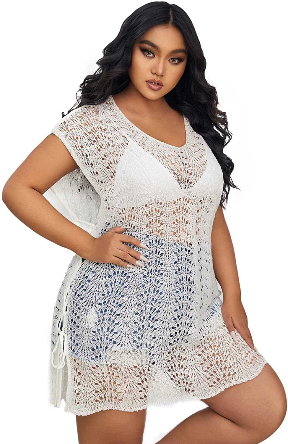 Romwe Women's Plus Size Floral Print High Waist Bikini Swimsuit Ruched 2 Piece Bathing Suit Romwe Women's Plus Size Floral Print High Waist Bikini Swimsuit Ruched 2 Piece Bathing Suit