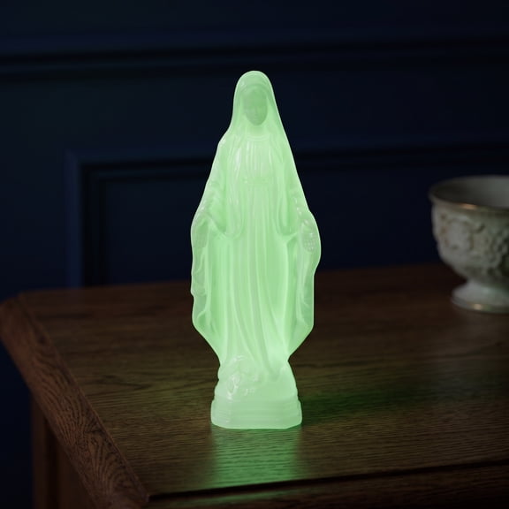 Topbathy Glow in the Dark Catholic Mother Mary Statue Figurine for Living Room Decor 1 Set