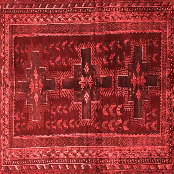 Ahgly Company Indoor Square Persian Red Traditional Area Rugs, 3' Square