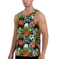 thumbnail image 2 of Fotbe Balls Pattern Men's Quick Dry Workout Tank Top Gym Muscle Tee Fitness Bodybuilding Sleeveless T Shirt Breathable Workout Shirt-X-Large, 2 of 9