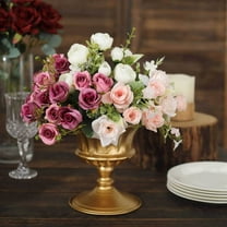 Efavormart 2 Pack | 6" Gold Metal Antique Roman Style Flower Table Vase Pot, Vintage Indoor Outdoor Planter