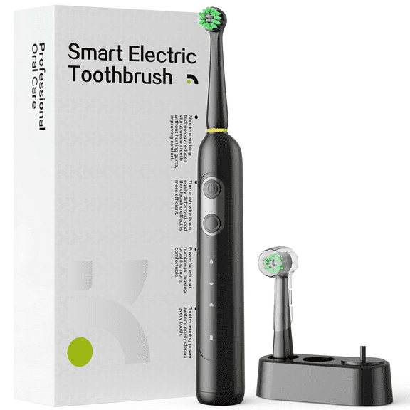 JUUTREN Electric Toothbrush for Adults and Kids,Rechargeable Sonic Toothbrush with 2 Brush Heads,3 Modes and 2-Minute Smart Timer Reminder