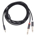 thumbnail image 2 of Cable de audio de 0,5 mm 1/8" TRS macho a 2 x 6,35 mm 1/4" TS macho Cable divisor en Y 3m, 2 of 9