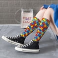 thumbnail image 7 of Womens Autism Awareness Puzzles Knee High Socks Comfy Thermal Boot Long Socks, 7 of 7