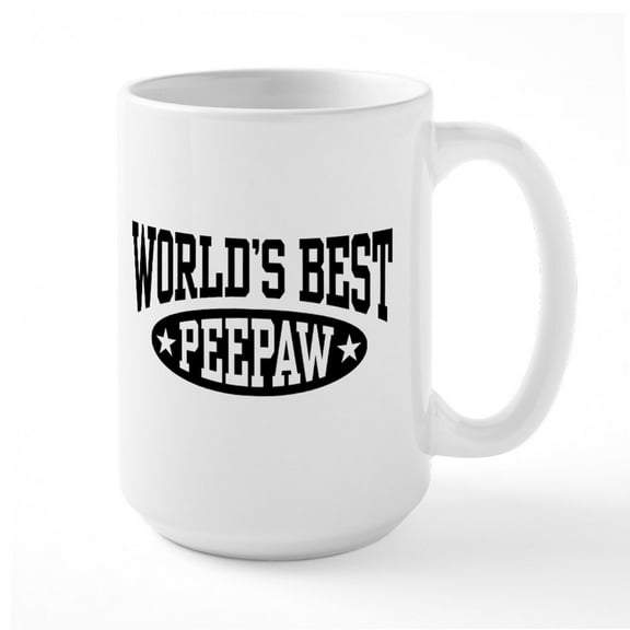 CafePress - World's Best Peepaw Large Mug - 15 oz Ceramic Large White Novelty Mug