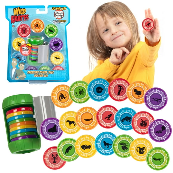 Wild Kratts Chris Creature Power Disc Holder Set w 20 Discs -Figure Toy for Pretend & Dress Up Play-Includes 15 Exclusive Power Discs -Officially Licensed Toys for Childr