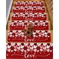 thumbnail image 2 of Red Love Valentines Stair Treads for Wooden Steps Indoor Runner Rug Carpet, Black White Love Heart 10 Pieces Peel and Stick Staircase Step Treads Covers Washable Throw Door Mats, 30"x8", 2 of 6