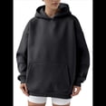 thumbnail image 2 of Sudadera Holgada de Larga con Capucha para Mujer, Estilo Informal, para Otoño e Invierno. Negro L, 2 of 8