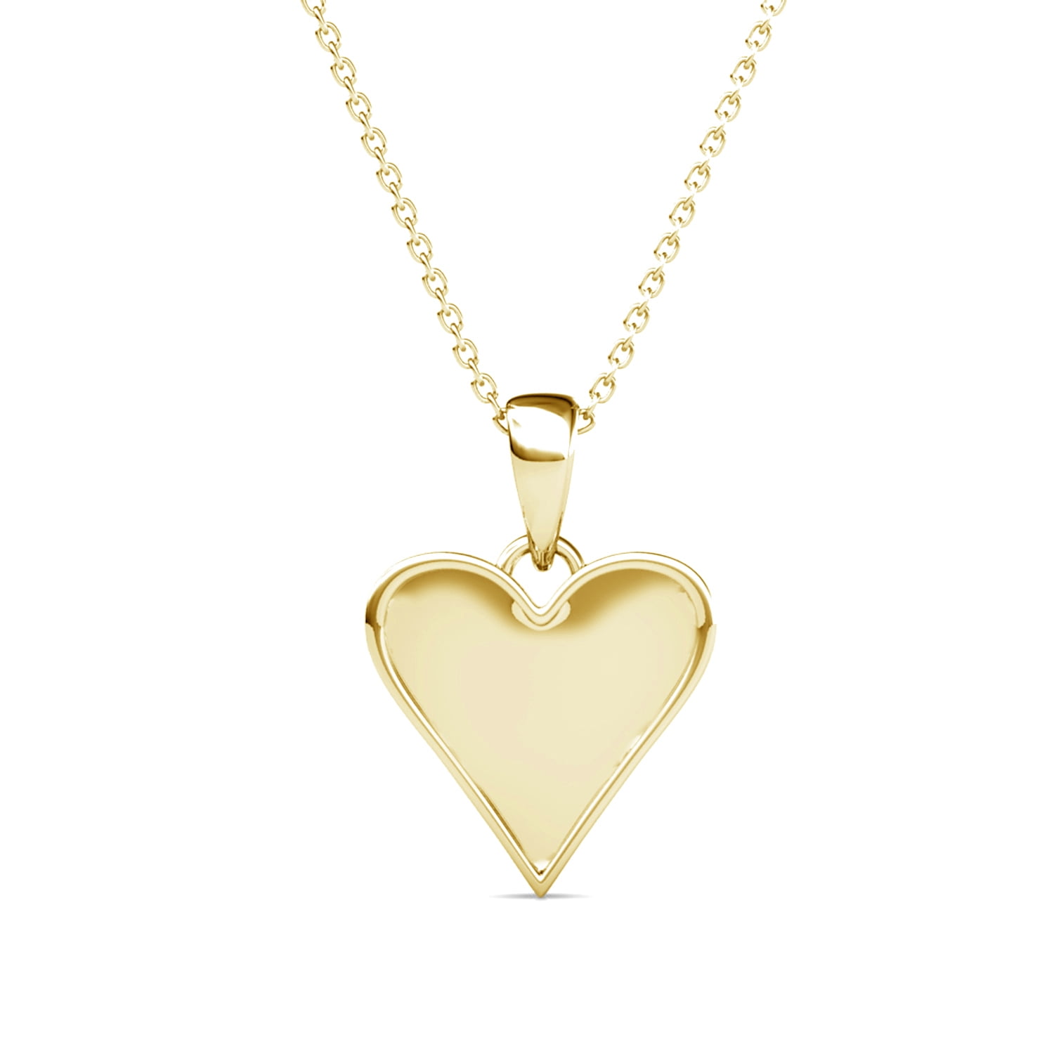 Cate & Chloe Cecilia 18k Yellow Gold Plated Heart Pendant Necklace with Swarovski Crystals for Women